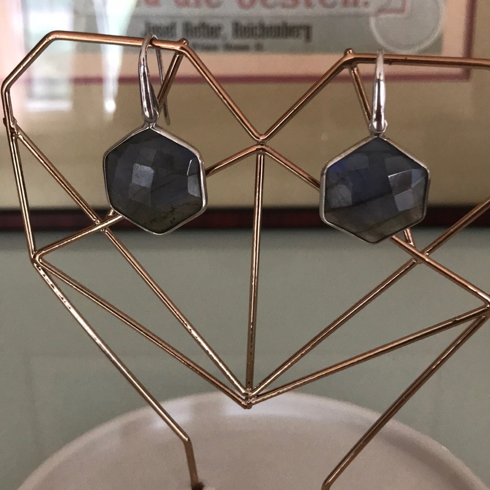 Labradorite silver earrings